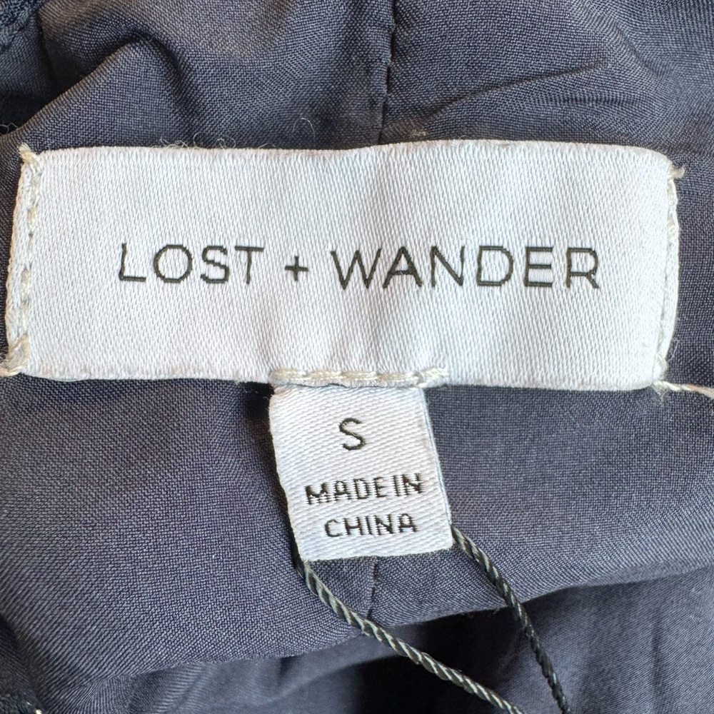 NWT Lost + Wander Celestial Glow Metallic Stripe Dress Navy Size Small - Picture 11 of 15